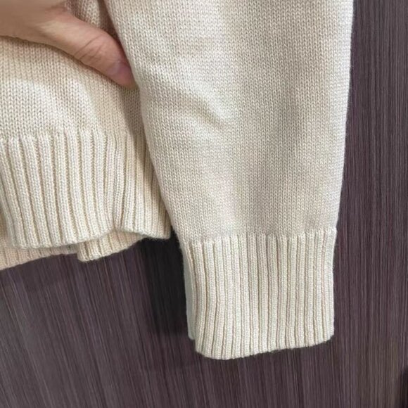 Jenni Kayne Simone V-Neck Sweater XS/S/M Ivory Off White Wool Quiet Lux - Picture 6 of 9